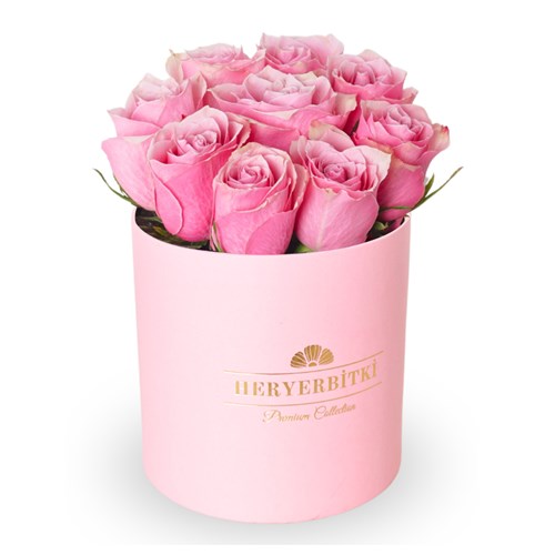 Premium Pembe Kutuda Pembe Güller