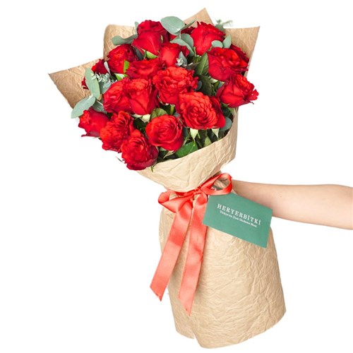 Love 19'lu Kırmızı Güller Buketi