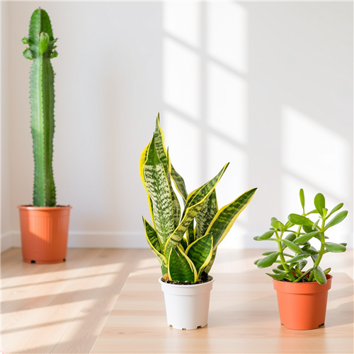 Bakımı En Kolay Bitkiler Seti 4 ( Kaktüs - Crassula - Paşa Kılıcı )