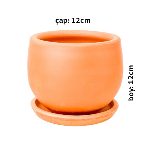 El Yapımı Toprak Saksı Curvy - 12 cm