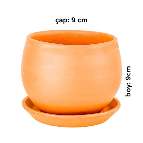 El Yapımı Toprak Saksı Curvy - 9 cm