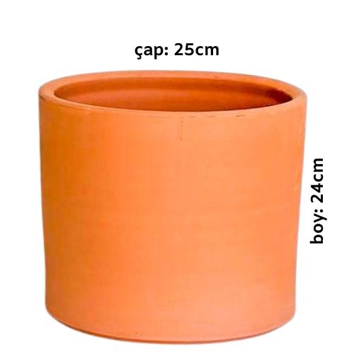 El Yapımı Toprak Saksı Ruby - 25 cm