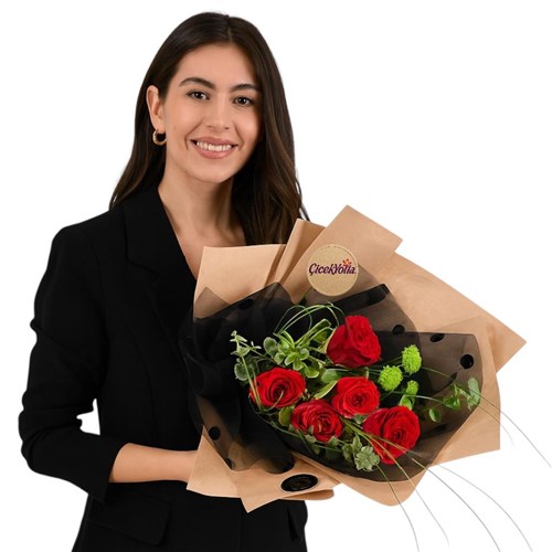 5’li Kırmızı Gül Buketi